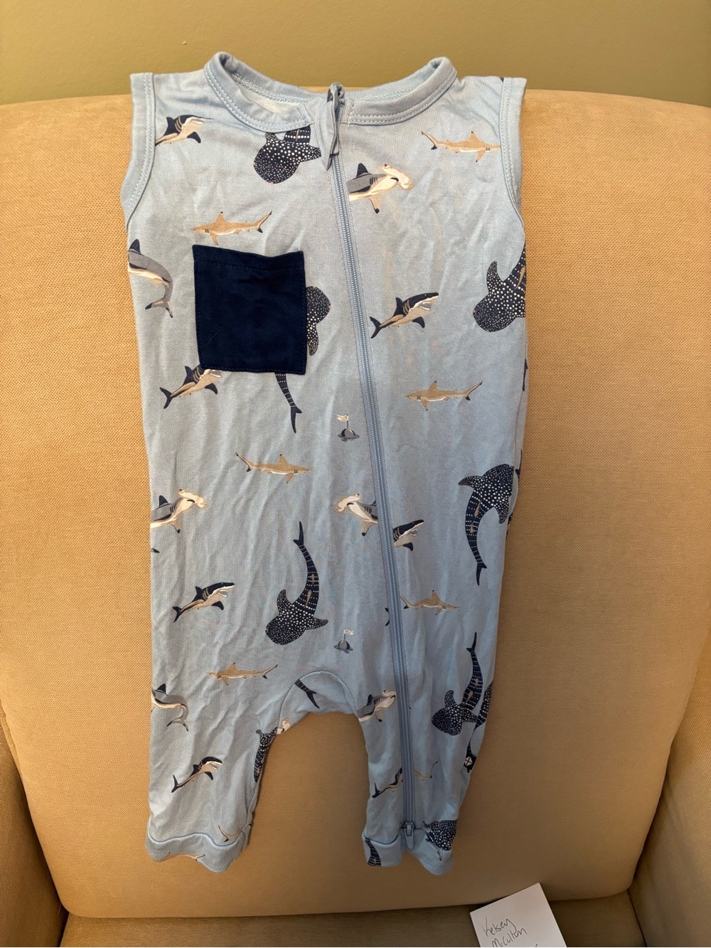 Kyte Baby Stream Shark sleeveless romper 18-24